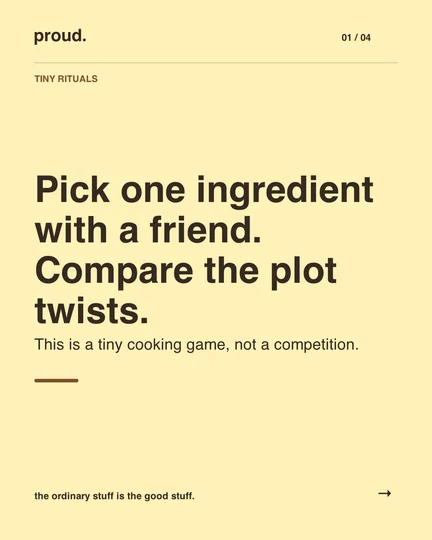 Pick one ingredient with a friend. Compare the plot twists.